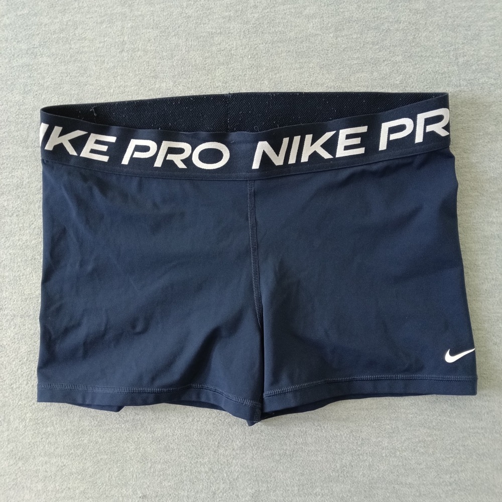 Nike Pro Dri-FIT Women Navy Blue Compression Volleyball Shorts Size XL